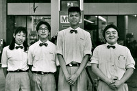 Gas station attendants, Kyoto, Japan