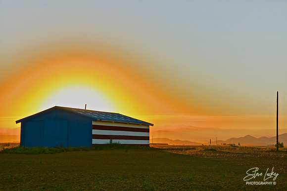 Sunrise, Flag Barn, Madera, CA